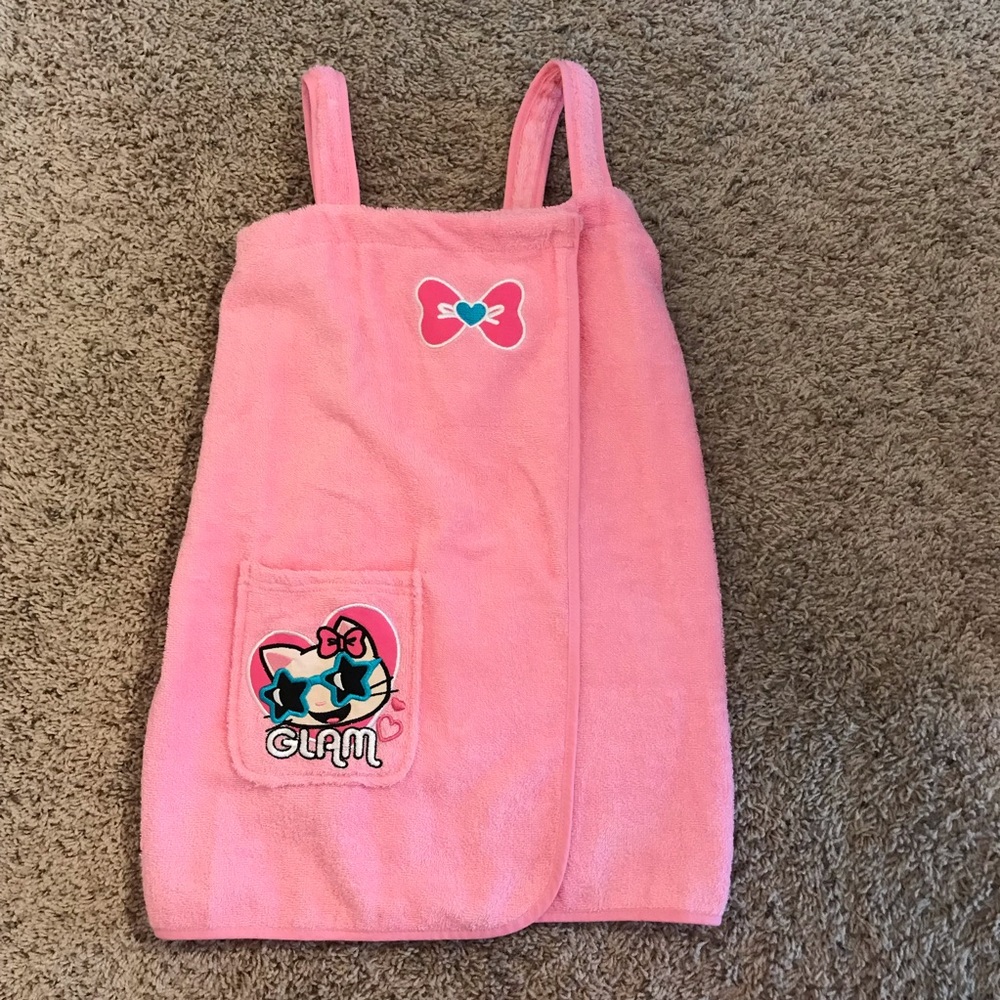 Pampered Princess terry bath cover up pink 7/8 Med